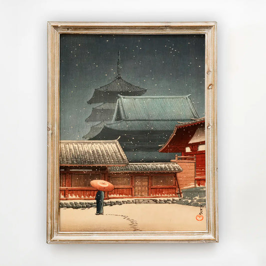 Hasui Kawase - Tennoji Temple, Osaka #217 a beautiful painting reproduction by GalleryInk.Art