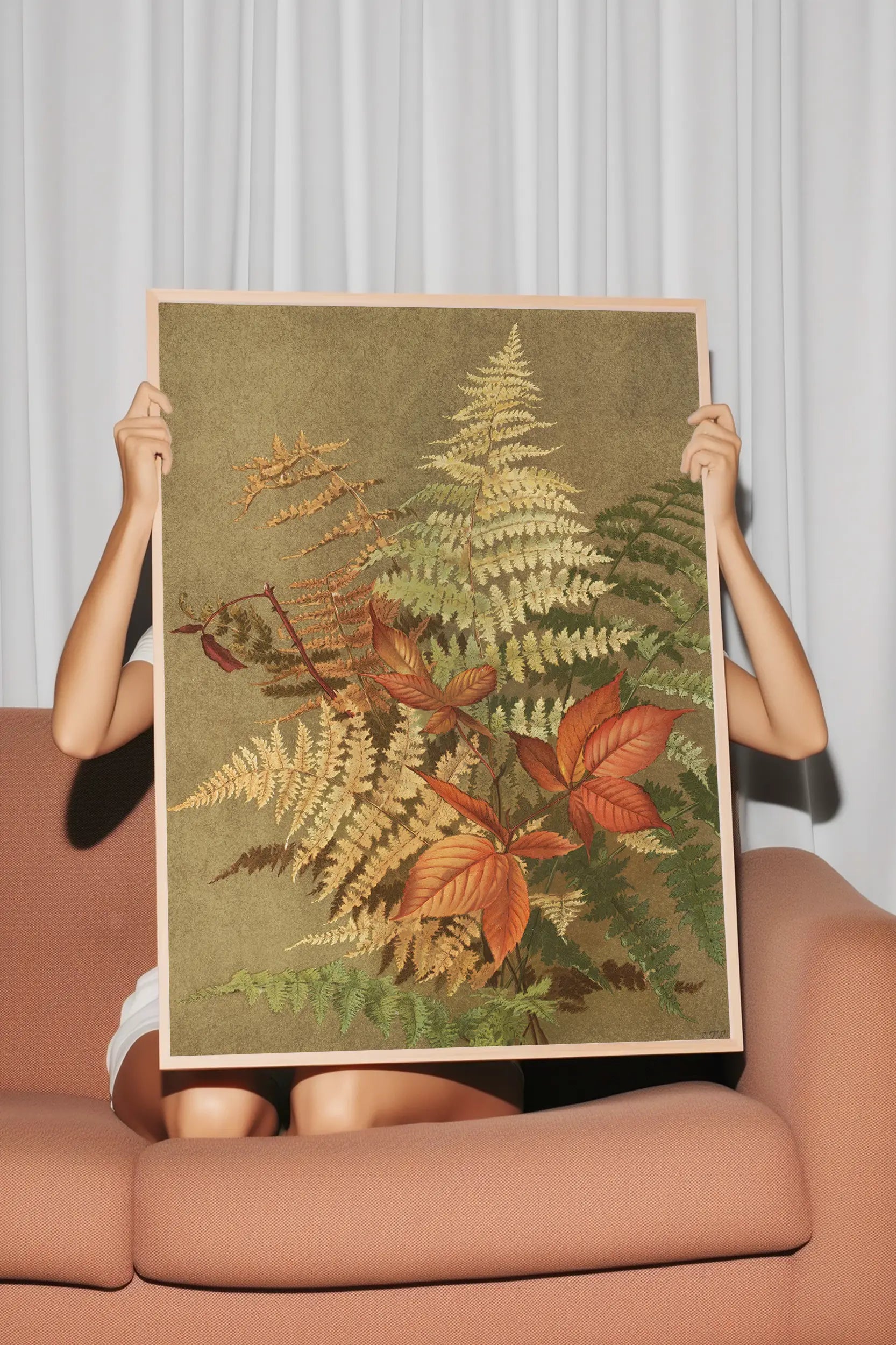 Autumn Ferns (1887) - Ellen Fisher #222 a beautiful painting reproduction by GalleryInk.Art