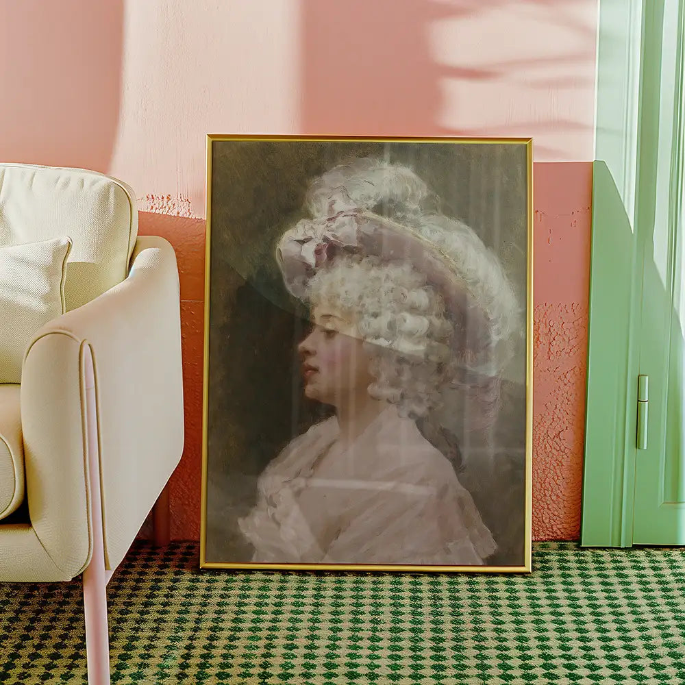An elegant lady by Raimundo de Madrazo y Garreta - Art Print Mockup 3