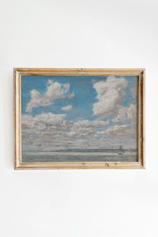 Eugène Boudin - Seascape with Open Sky #26 a beautiful seascape painting reproduction printed by GalleryInk.Art