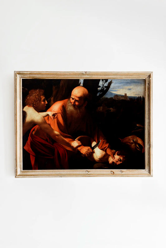 Caravaggio - Sacrifice of Isaac #31 a beautiful painting reproduction by GalleryInk.Art