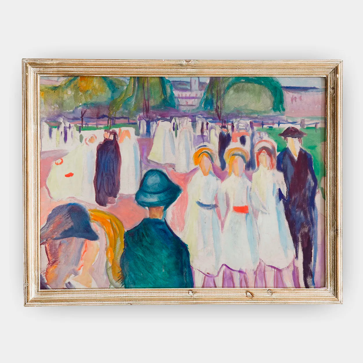 Edvard Munch - Promenade in Spring #41 a beautiful painting reproduction by GalleryInk.Art