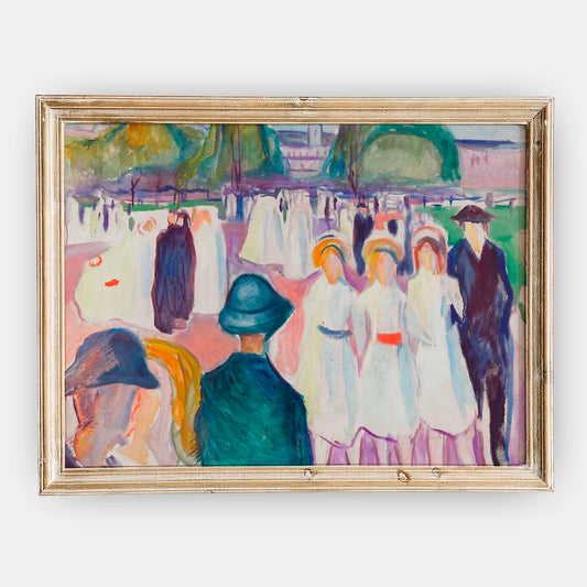 Edvard Munch - Promenade in Spring #41 a beautiful painting reproduction by GalleryInk.Art