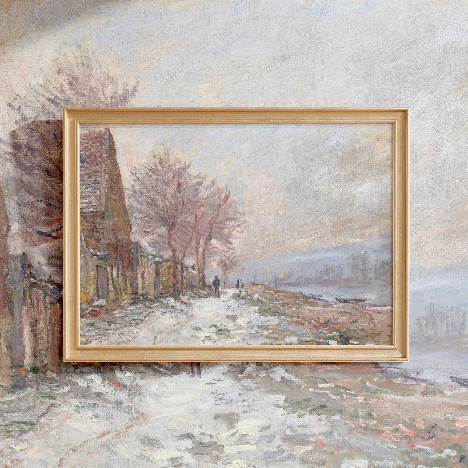 Claude Monet - Lavacourt, l’hiver #185 a beautiful painting reproduction by GalleryInk.Art