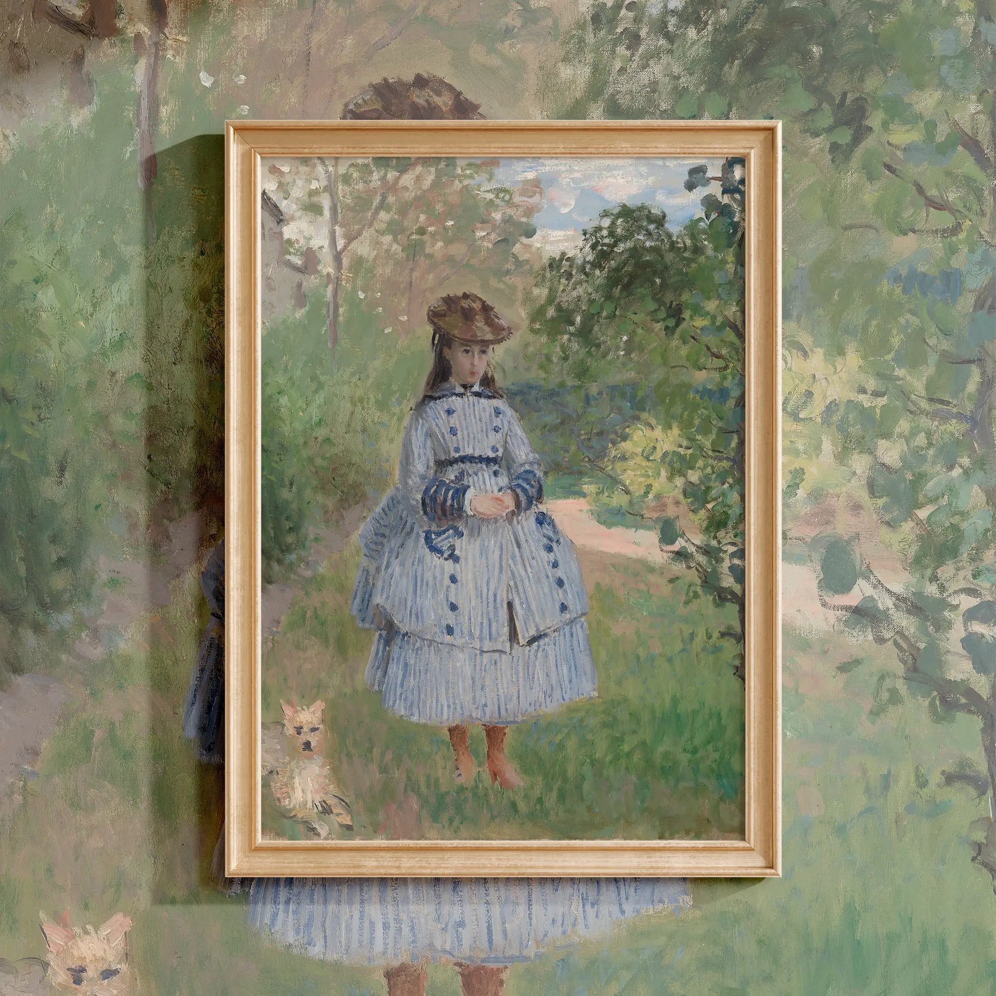 Claude Monet - Girl with Dog #monet-4 a beautiful painting reproduction by GalleryInk.Art