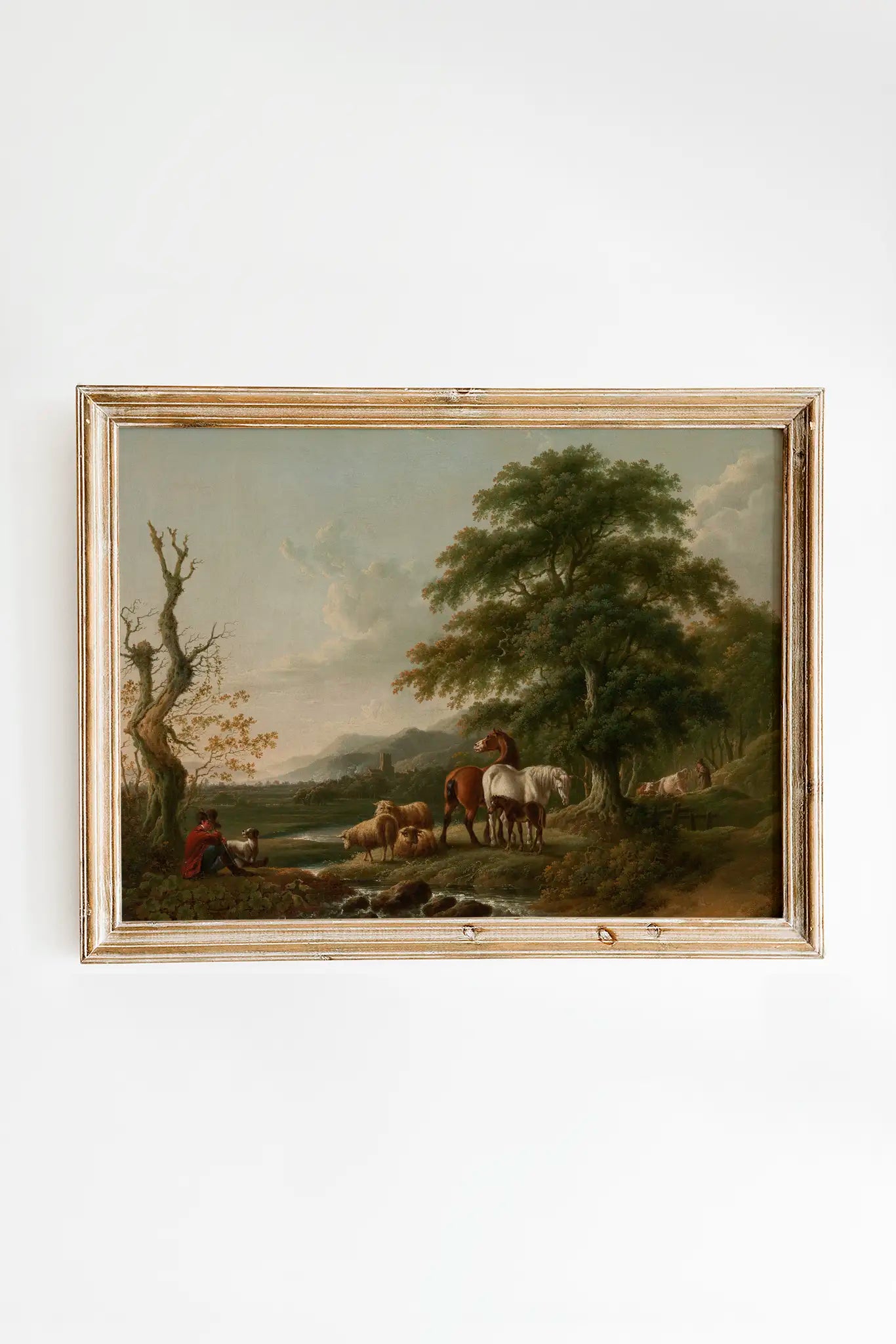 Charles Towne - Landscape with a Shepherd #equestrian-26 a beautiful seascape painting reproduction printed by GalleryInk.Art