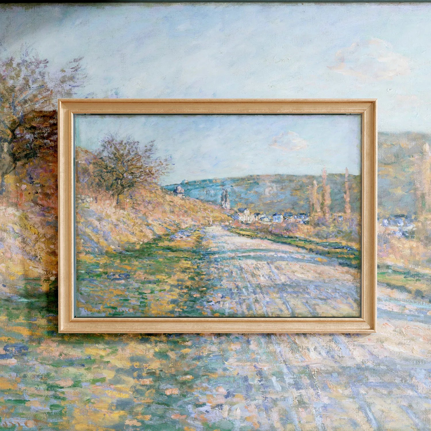 Claude Monet - The Road to Vétheuil #68 a beautiful painting reproduction by GalleryInk.Art