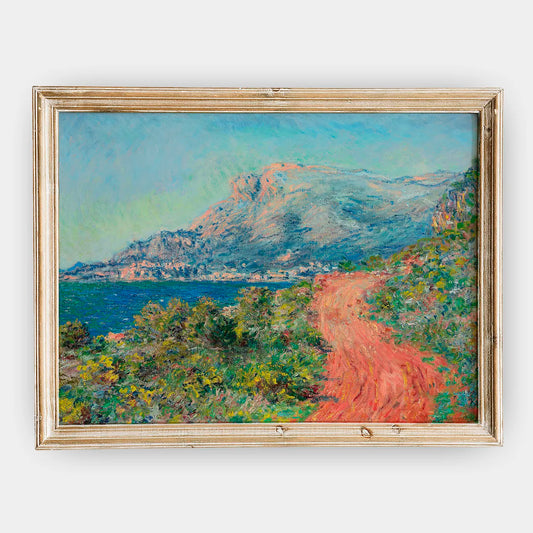 Claude Monet - La route rouge près de Menton #113 a beautiful painting reproduction by GalleryInk.Art