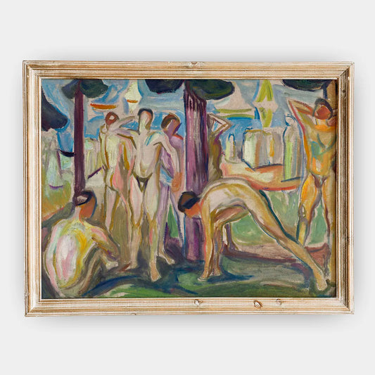 Edvard Munch - Naked Men in Landscape #37 a beautiful painting reproduction by GalleryInk.Art