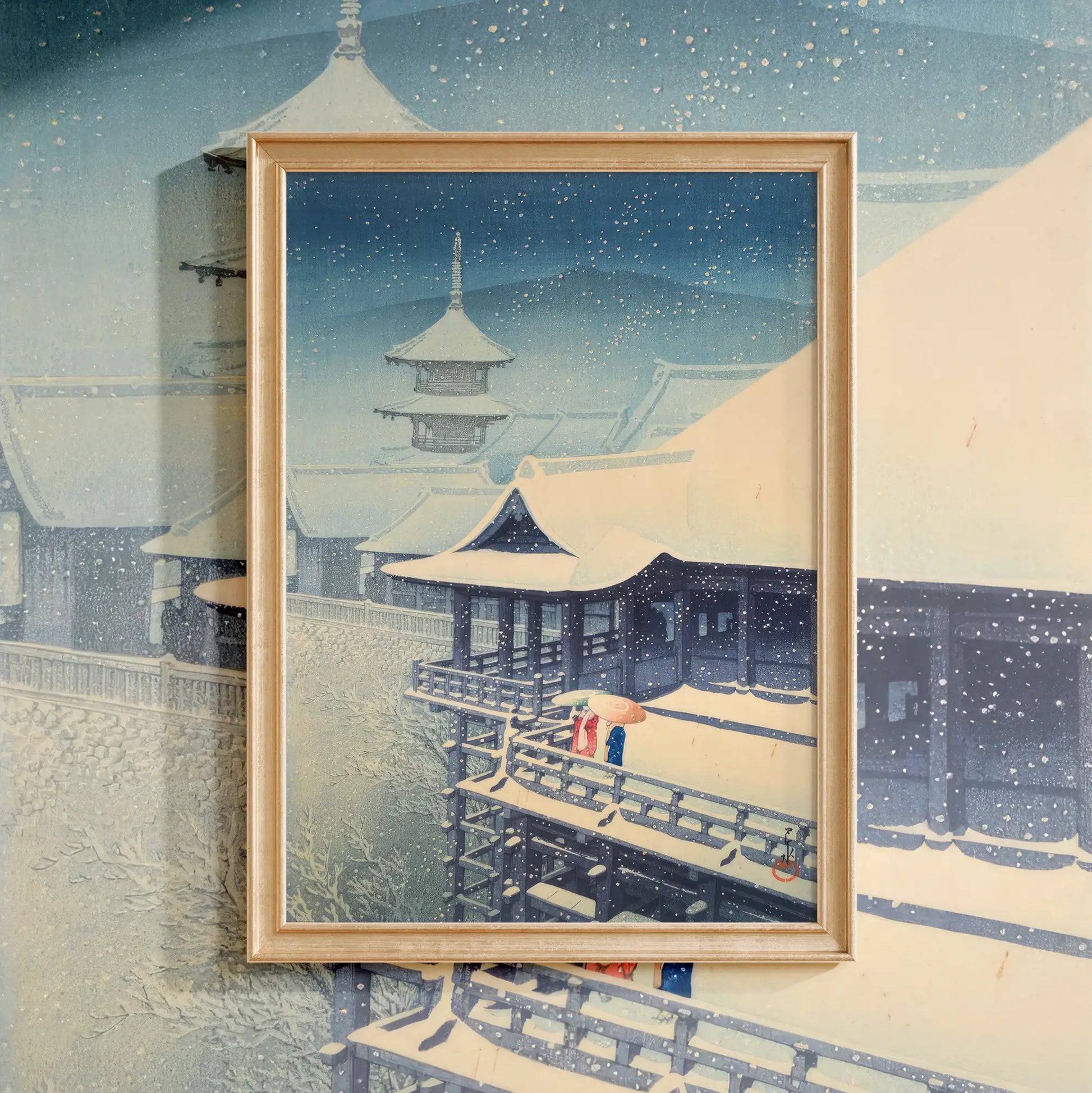 Hasui Kawase - Spring Snow, Kiyomizu Temple #204 a beautiful painting reproduction by GalleryInk.Art