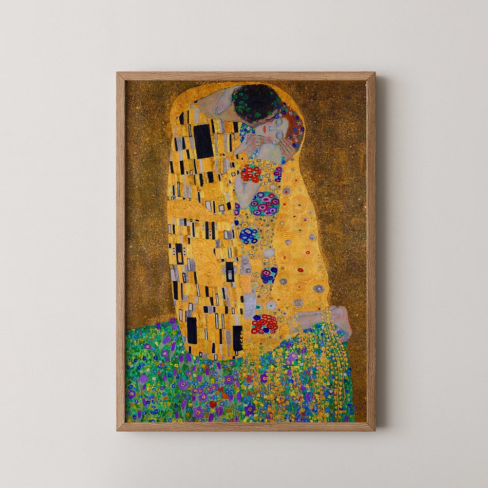 The kiss by Gustav Klimt - Fine Art Print