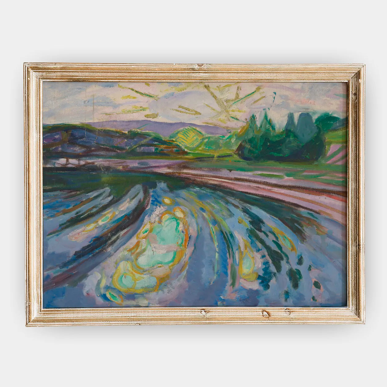 Edvard Munch - Waves Against The Shore #79 a beautiful painting reproduction by GalleryInk.Art