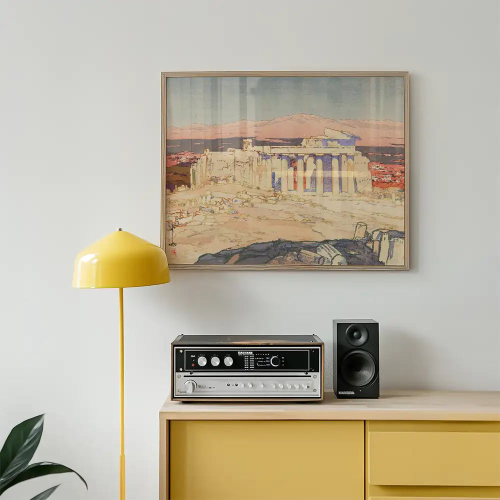 The Ruins of Acropolis in Athens by Hiroshi Yoshida - Art Print Mockup 3