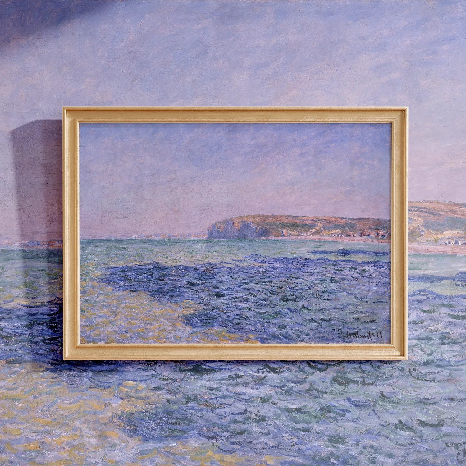 Claude Monet - Shadows on the Sea. The Cliffs at Pourville #188 a beautiful painting reproduction by GalleryInk.Art