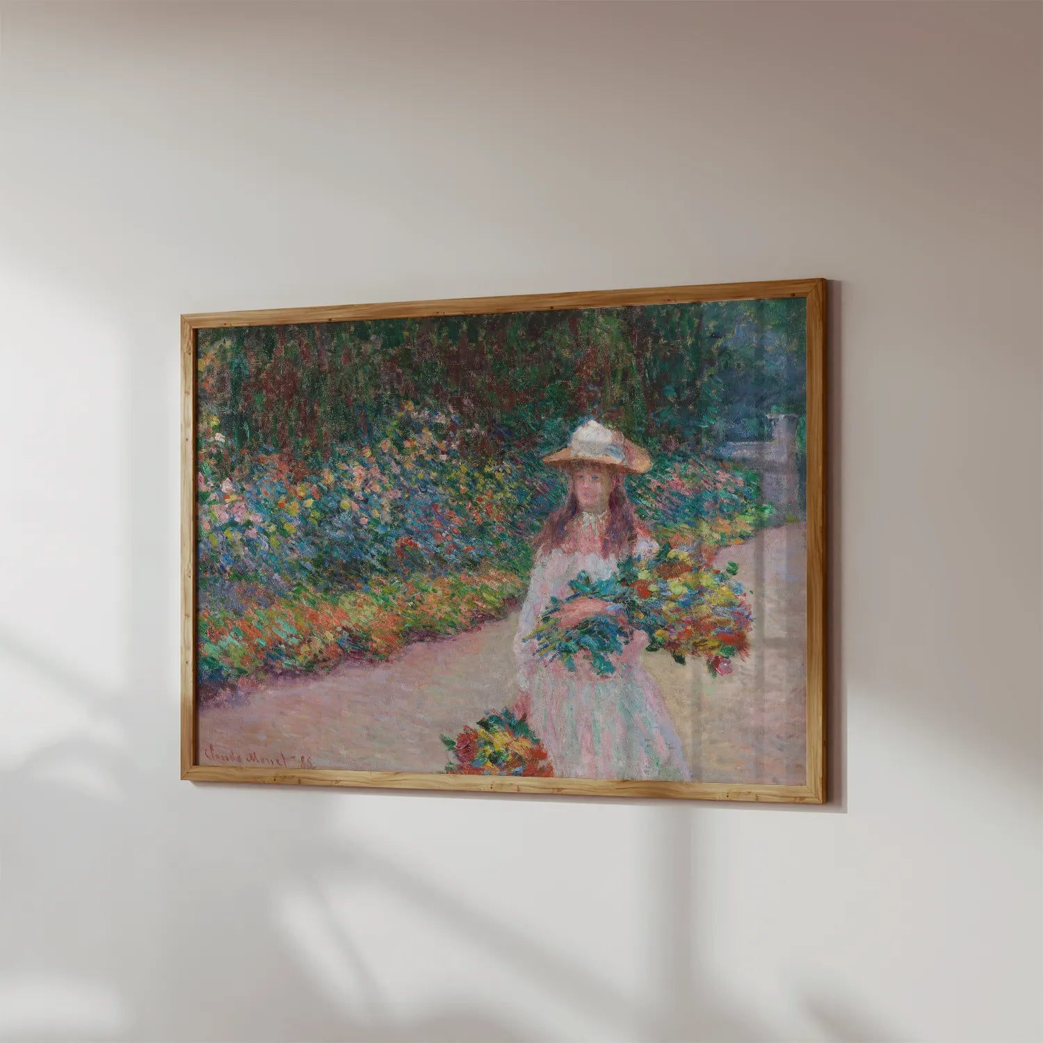 Claude Monet - Jeune fille dans le jardin de Giverny #146 a beautiful painting reproduction by GalleryInk.Art