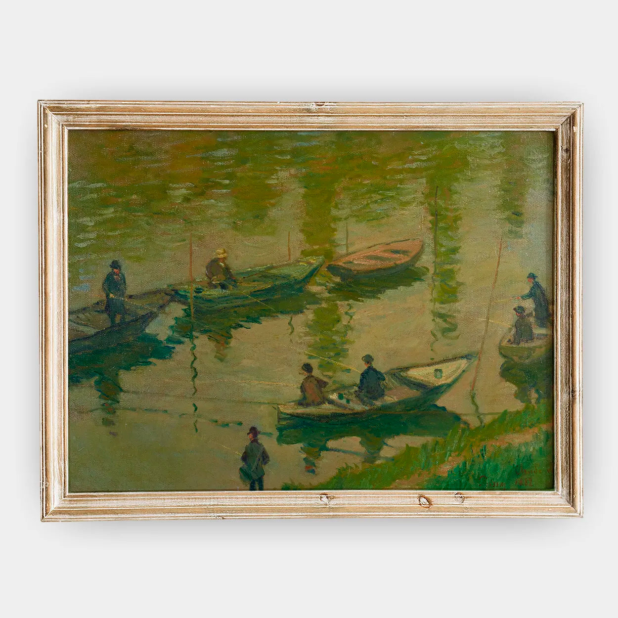 Claude Monet - Angler auf der Seine bei Poissy Fischer an der Seine bei Poissy #116 a beautiful painting reproduction by GalleryInk.Art