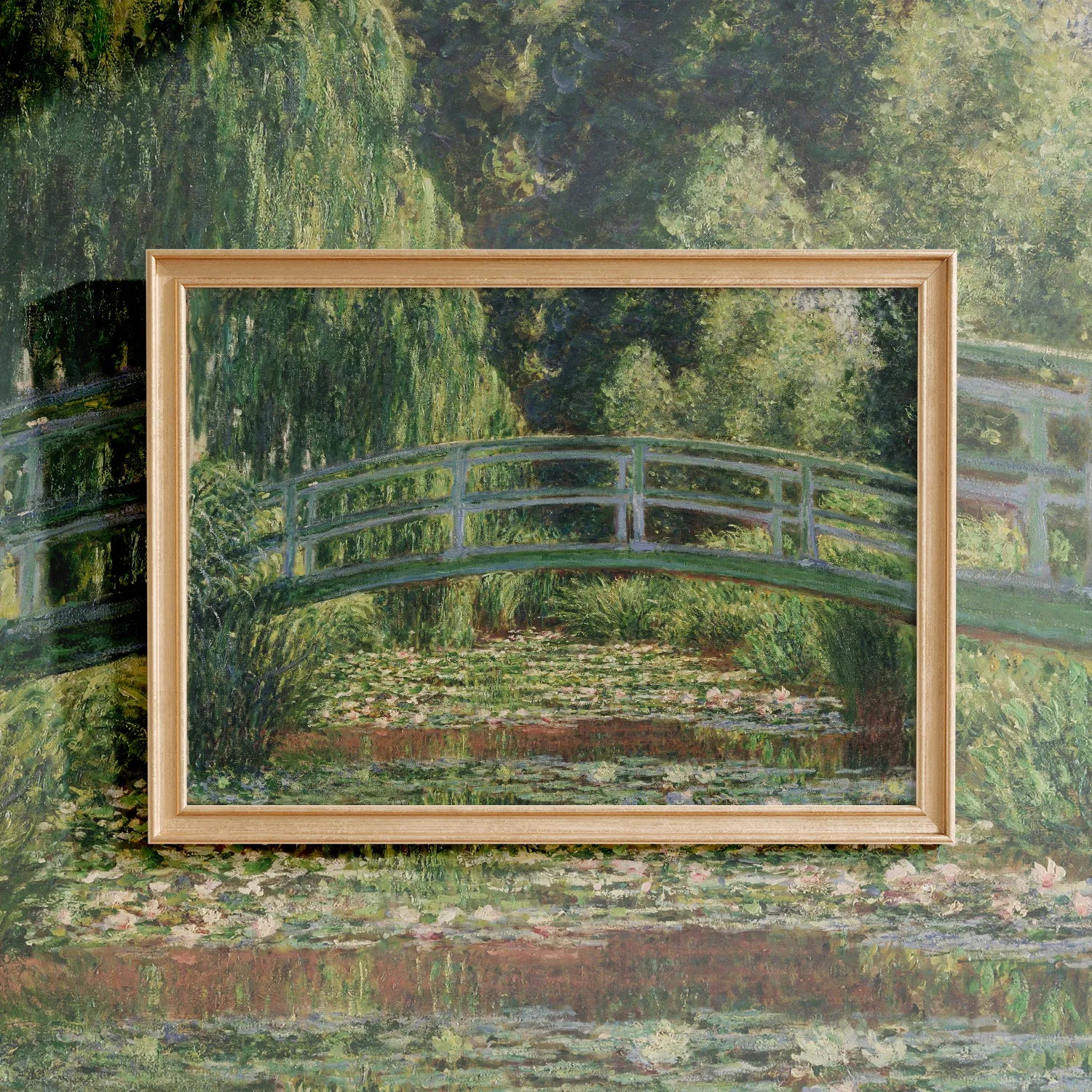 Claude Monet - The Japanese Footbridge and the Water Lily Pool #62 a beautiful painting reproduction by GalleryInk.Art