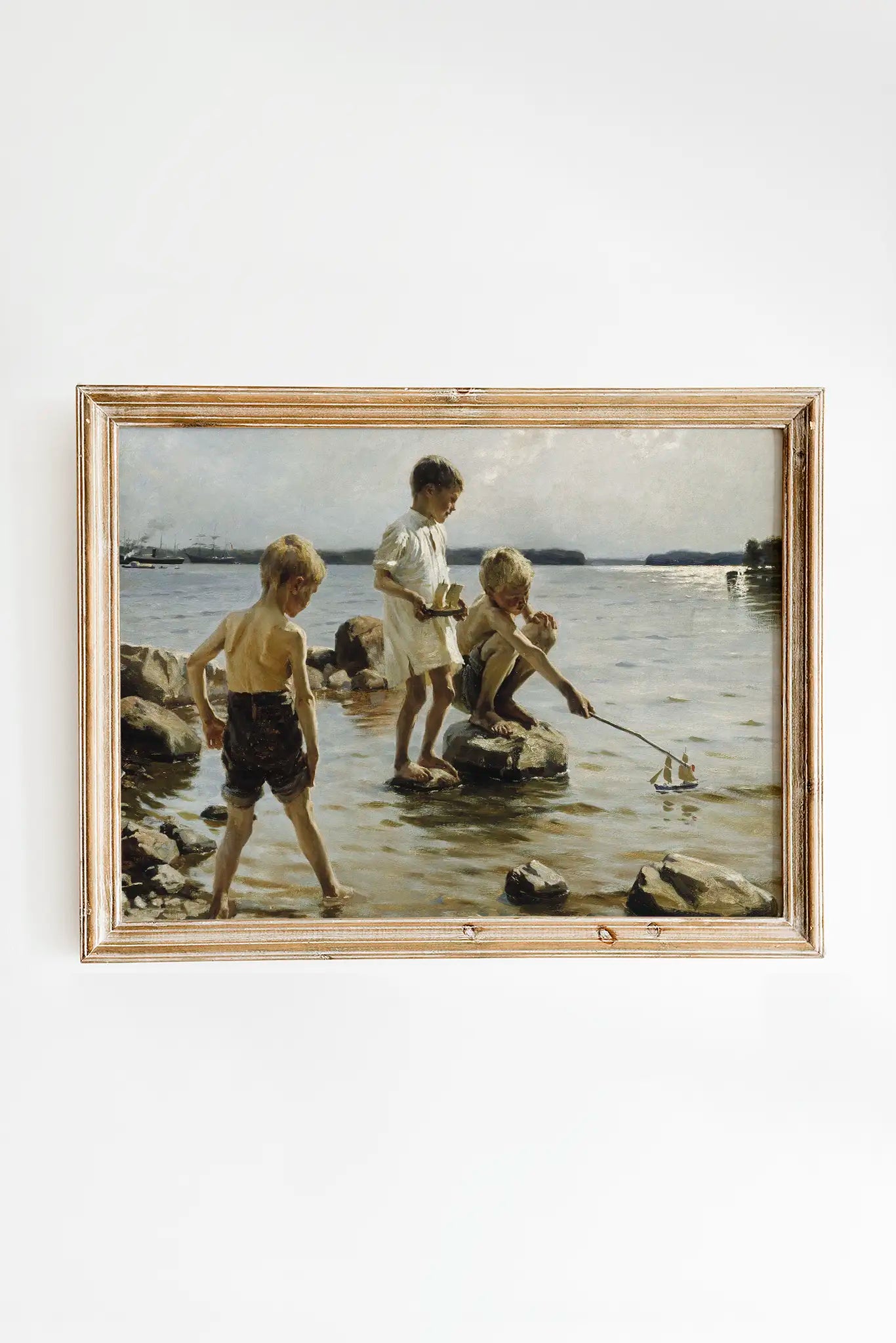 Albert Edelfelt - The Boys In The Sea No 2 #25 a beautiful seascape painting reproduction printed by GalleryInk.Art