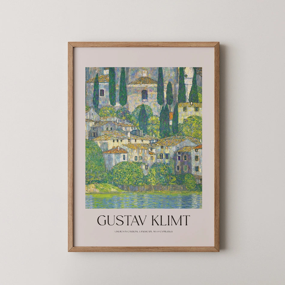 Church In Cassone Landscape With Cypresses by Gustav Klimt - Fine Art Print