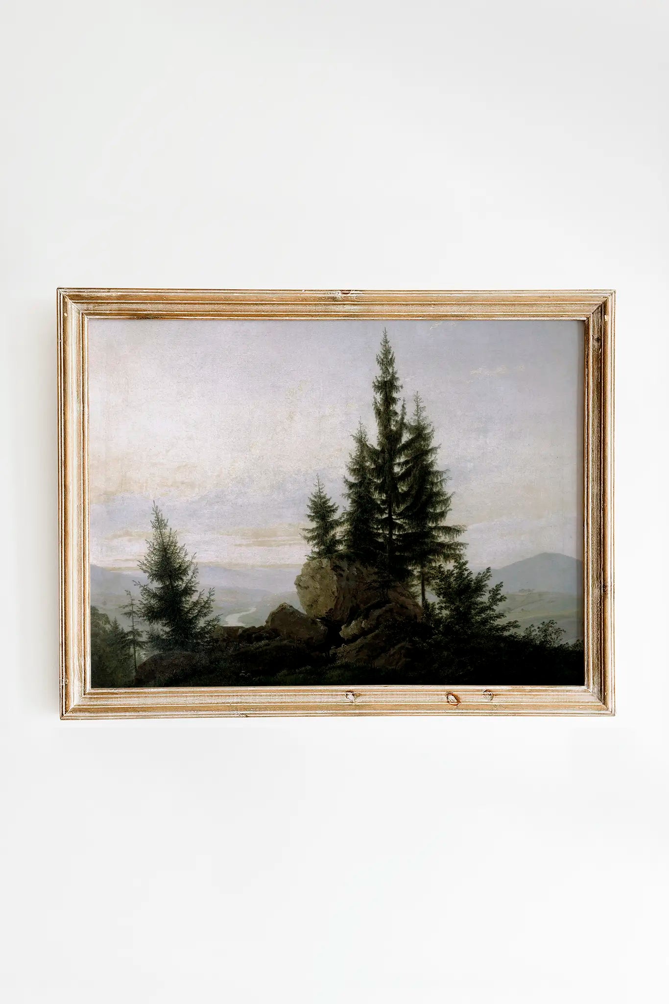 Caspar David Friedrich - View of the Elbe Valley #45 a beautiful seascape painting reproduction printed by GalleryInk.Art