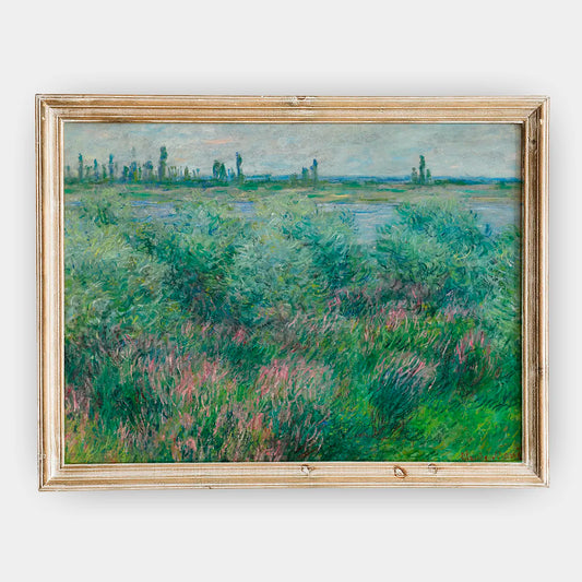 Claude Monet - Berges De La Seine Près De Vétheuil #139 a beautiful painting reproduction by GalleryInk.Art