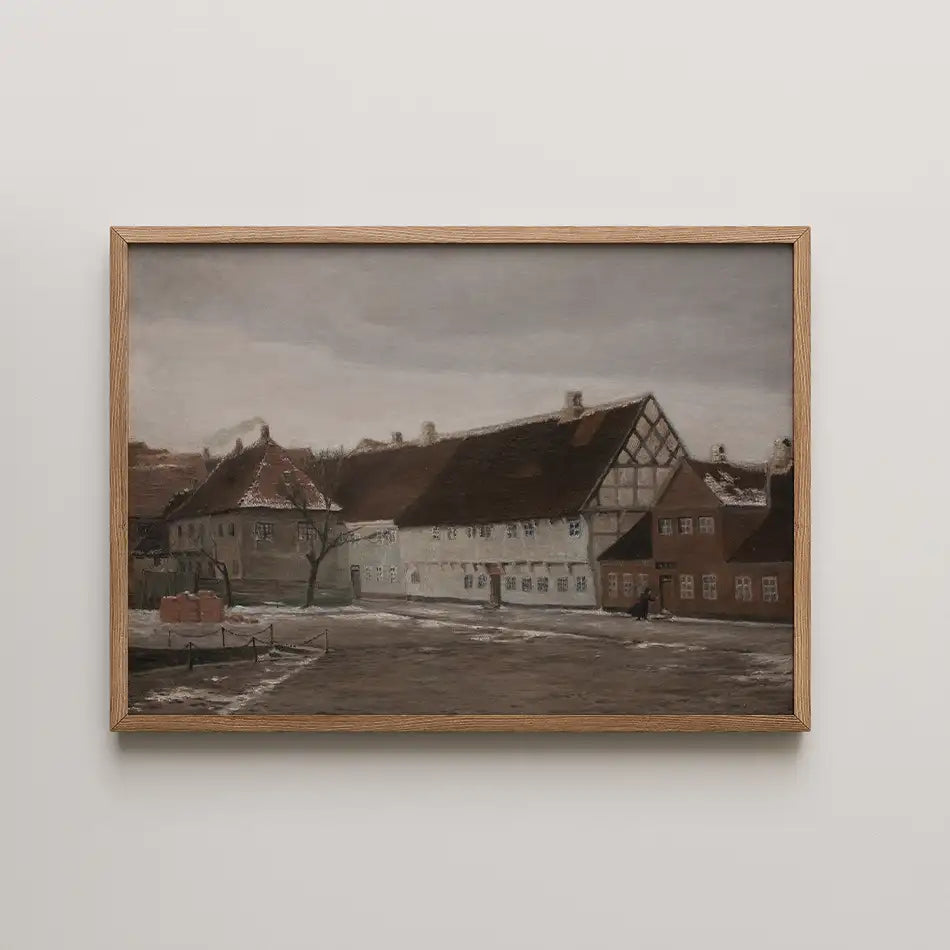 Winter Evening in Ribe, Jutland by Johan Rohde - Fine Art Print
