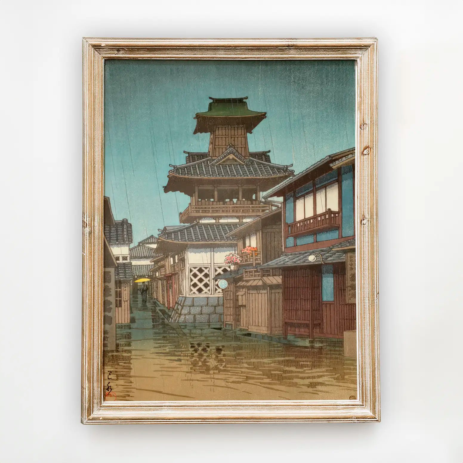 Hasui Kawase - Bell Tower at Okayama #15 a beautiful painting reproduction by GalleryInk.Art