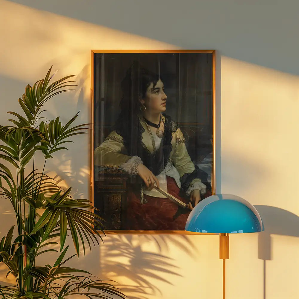 Girl with mantilla by Jan Frederik Pieter Portielje - Art Print Mockup 3