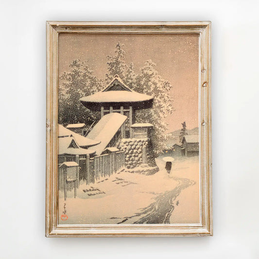 Hasui Kawase - Bell Tower at Mt. Koya #14 a beautiful painting reproduction by GalleryInk.Art