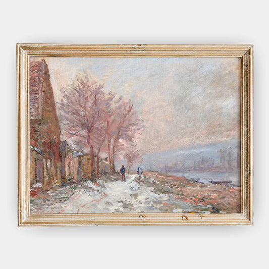 Claude Monet - Lavacourt, l’hiver #185 a beautiful painting reproduction by GalleryInk.Art