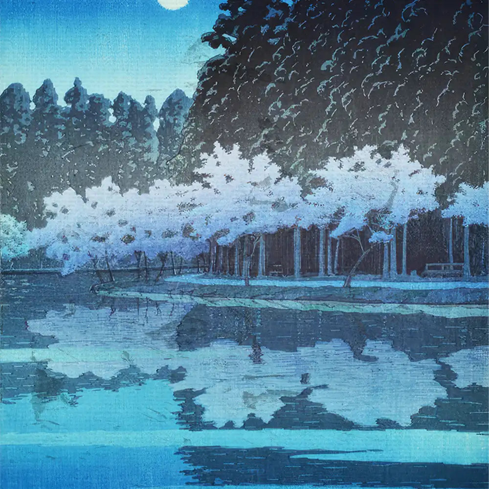 Spring Night at Inokashira Park by Hasui Kawase - Final Mockup Example