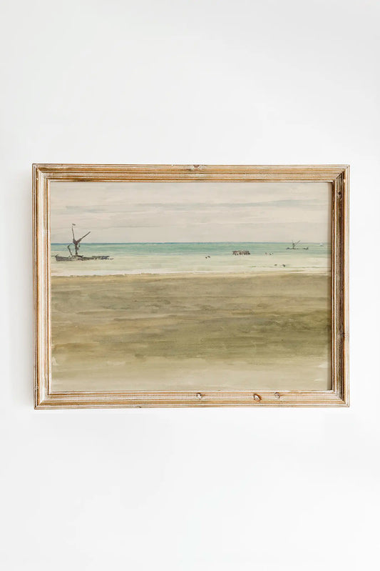 James Whistler - The Bathers #41 a beautiful seascape painting reproduction printed by GalleryInk.Art