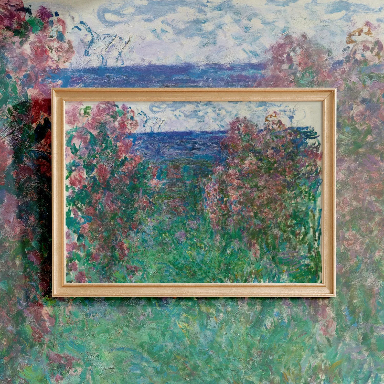 Claude Monet - La Maison Dans Les Roses #96 a beautiful painting reproduction by GalleryInk.Art