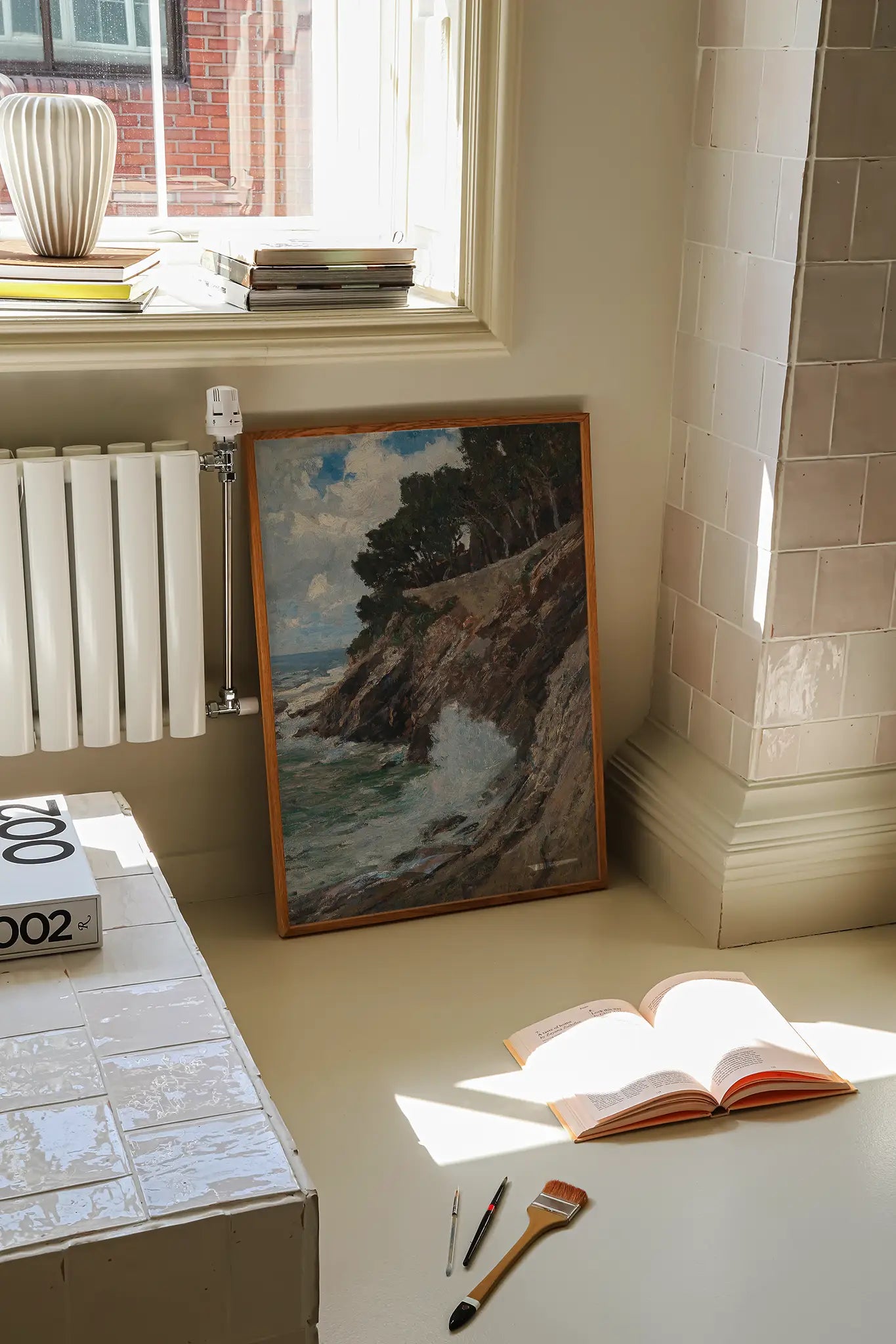 Alfred Zoff - Scene on the Nervi Coast #43 a beautiful painting reproduction printed by GalleryInk.Art, a store providing seascape wall art prints