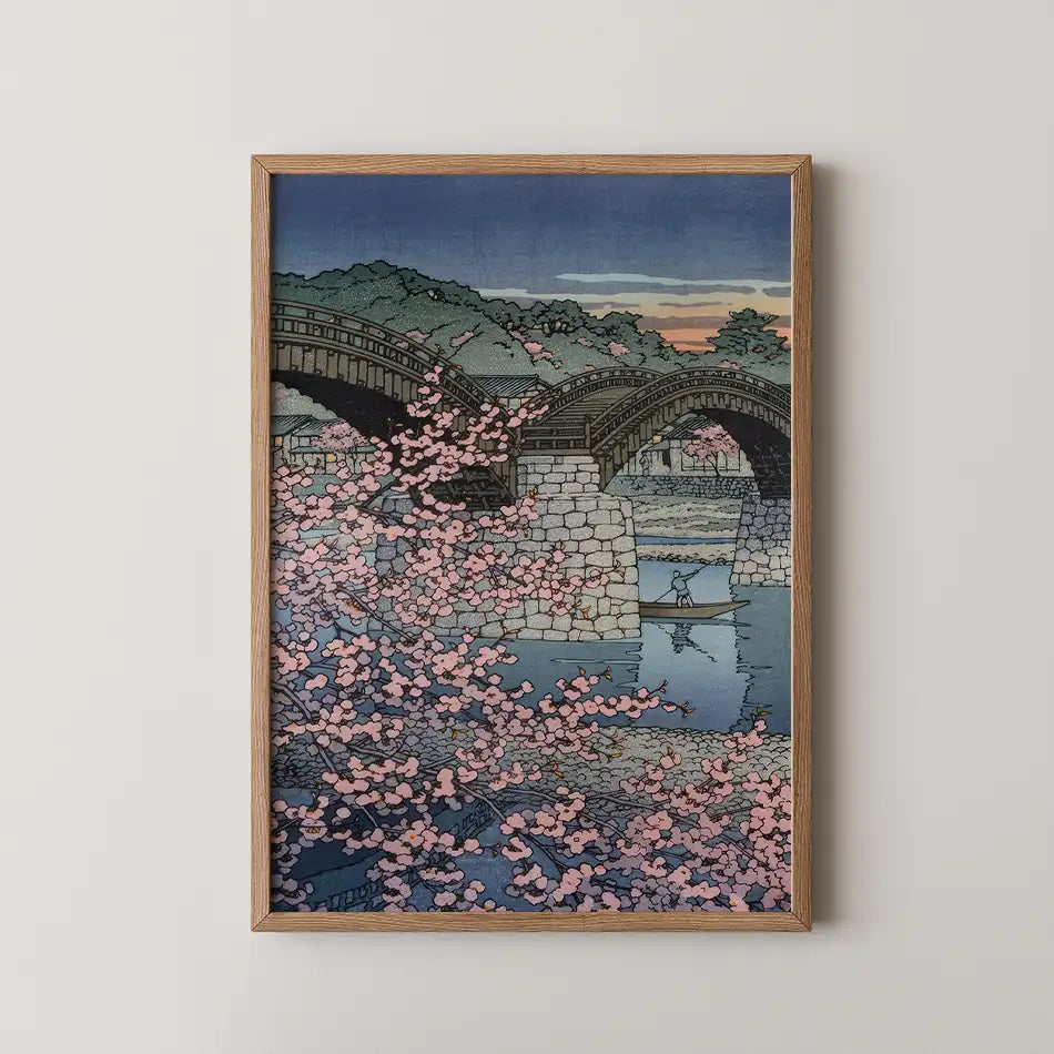 Spring Evening at Kintai Bridge by Hasui Kawase - Fine Art Print