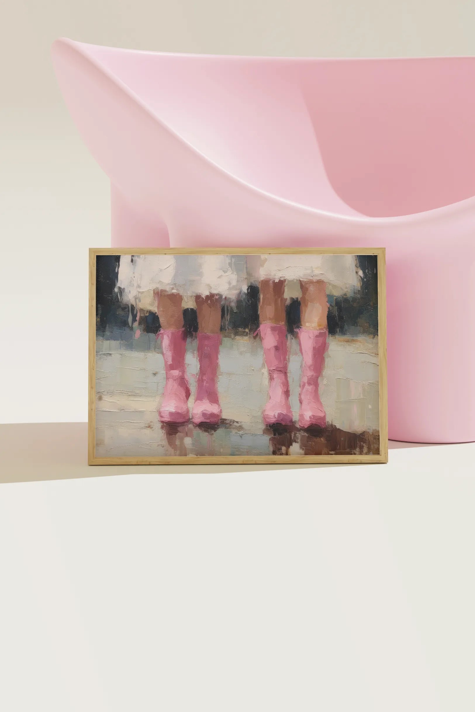 Pastel pink cowgirl painting