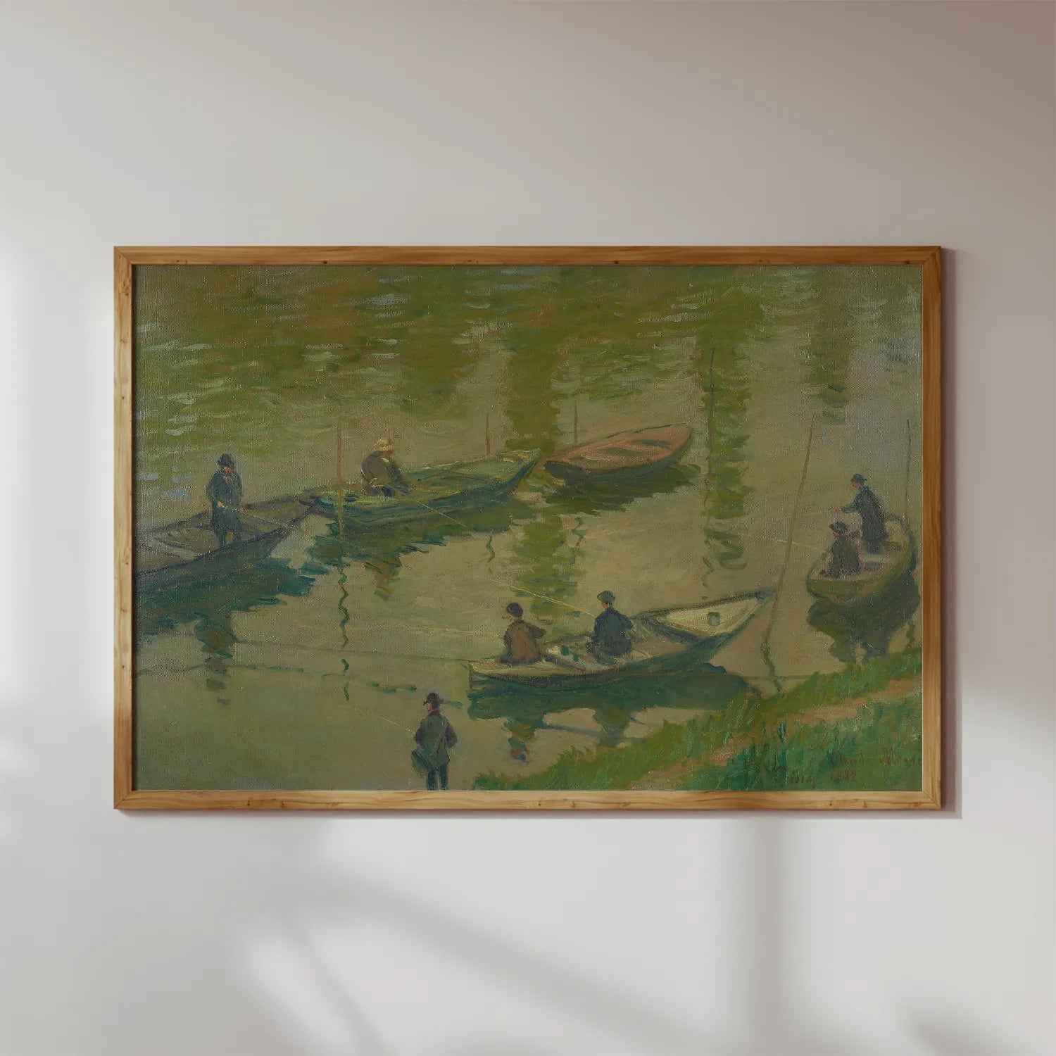 Claude Monet - Angler auf der Seine bei Poissy Fischer an der Seine bei Poissy #116 a beautiful painting reproduction by GalleryInk.Art