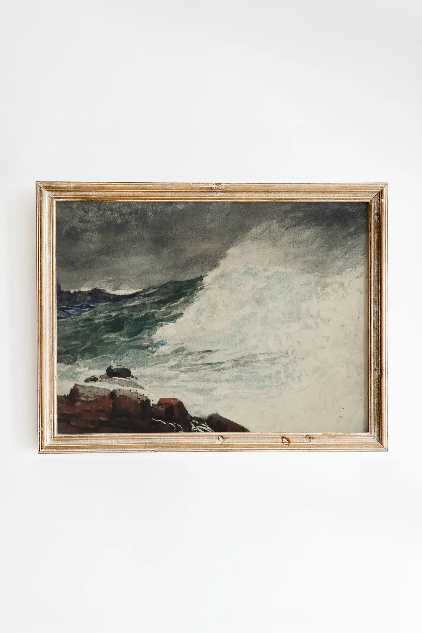 Winslow Homer - Prout’s Neck, Breaking Wave #42 a beautiful seascape painting reproduction printed by GalleryInk.Art