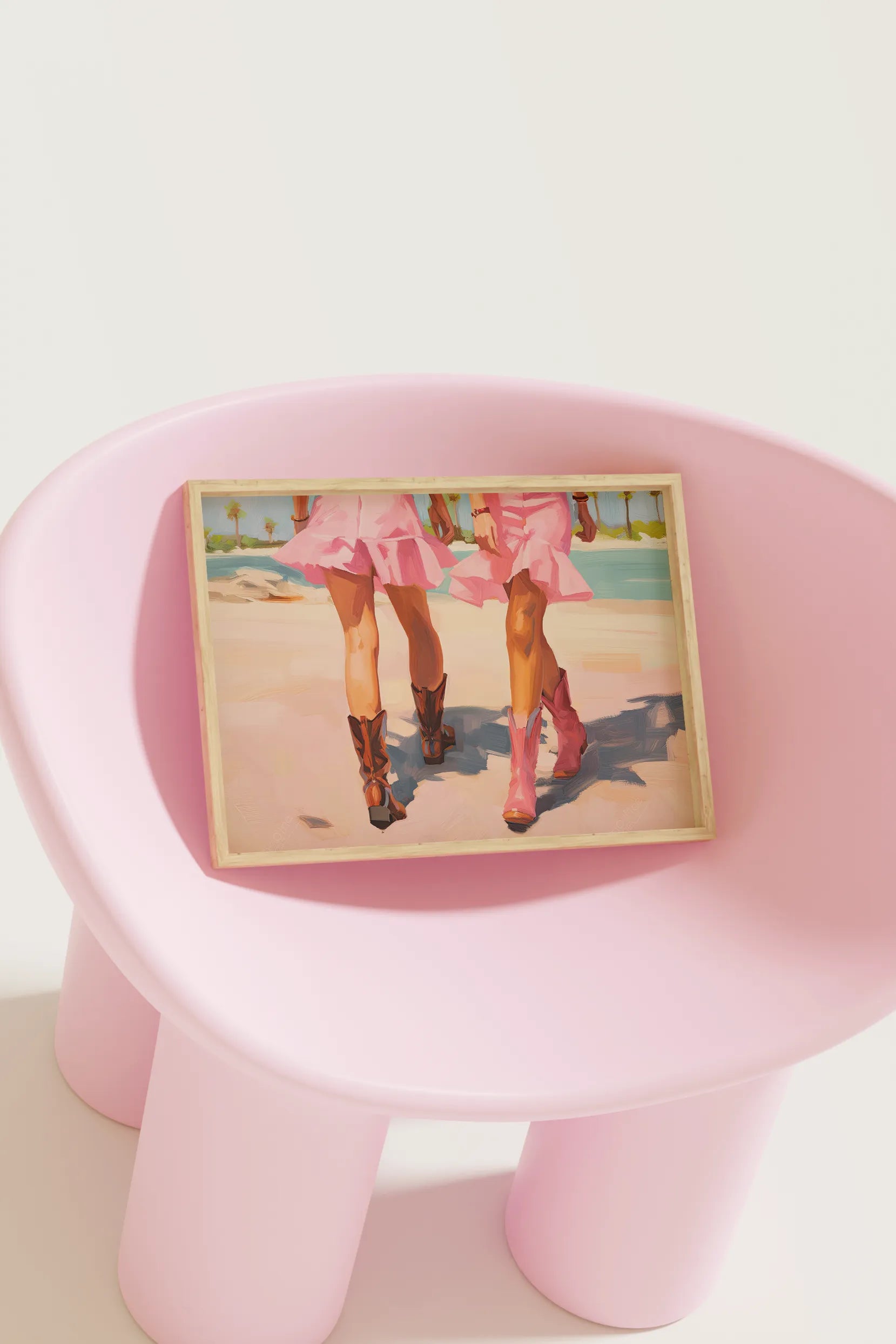 Pastel pink cowgirl painting