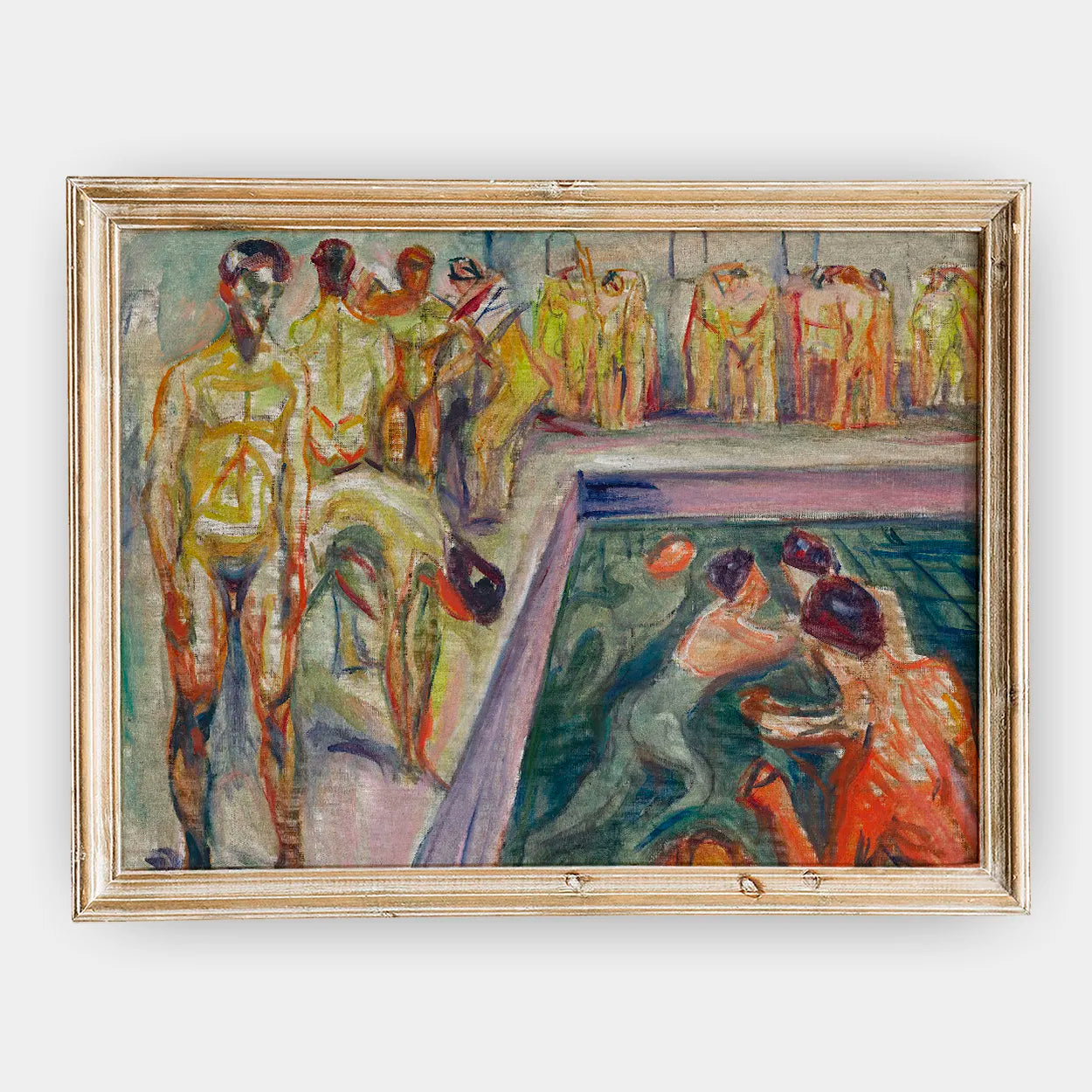 Edvard Munch - Naked Men in Swimming Pool #40 a beautiful painting reproduction by GalleryInk.Art