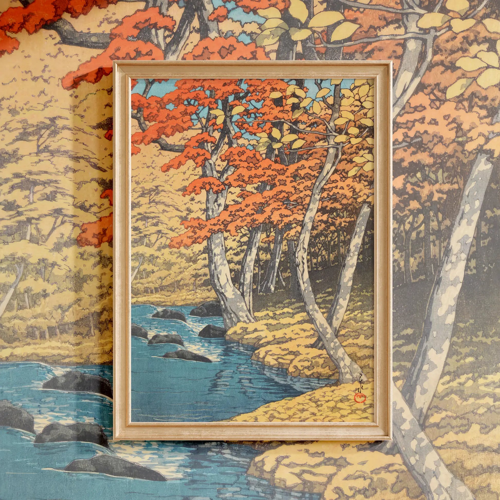 Hasui Kawase - Autumn at Oirase #11 a beautiful painting reproduction by GalleryInk.Art