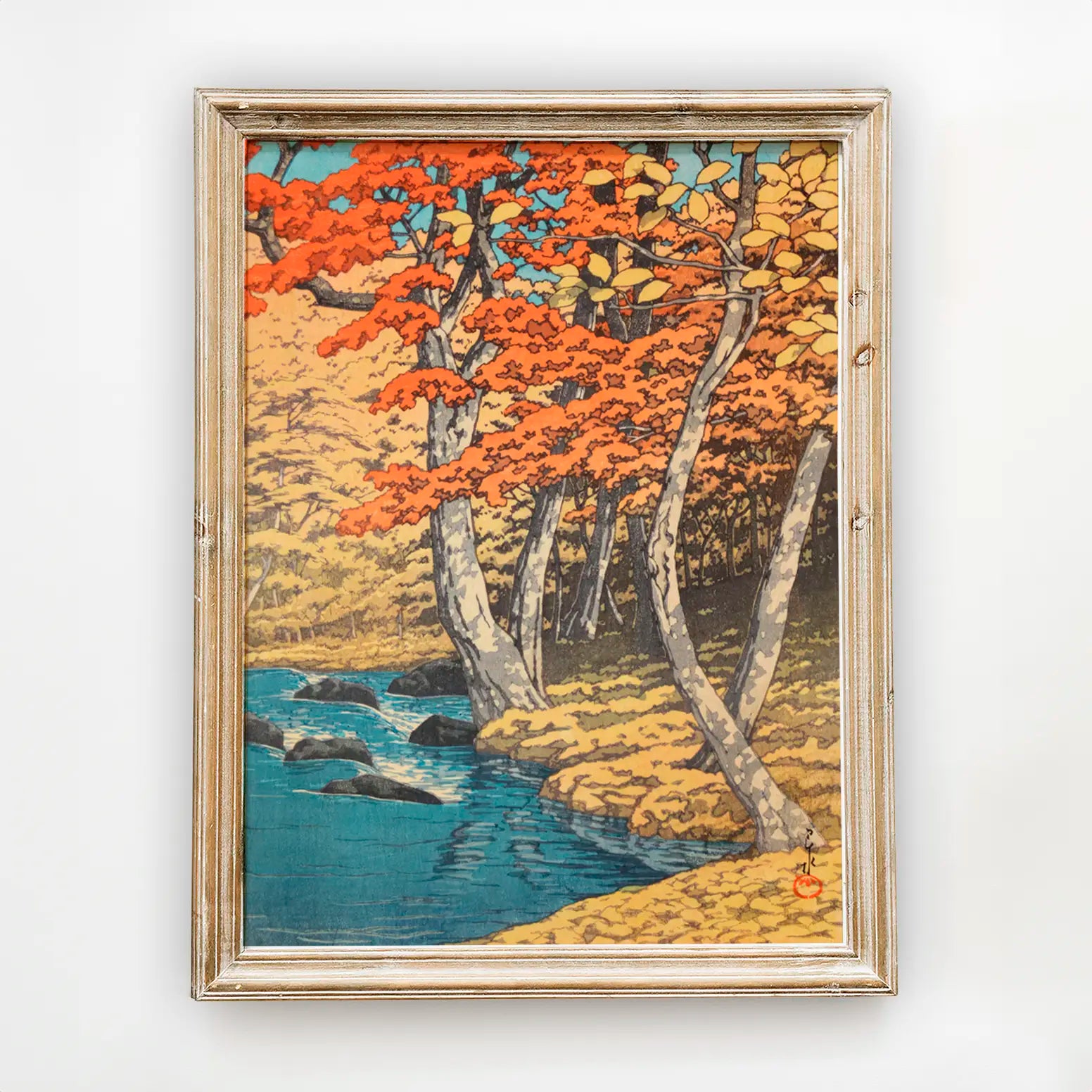 Hasui Kawase - Autumn at Oirase #11 a beautiful painting reproduction by GalleryInk.Art