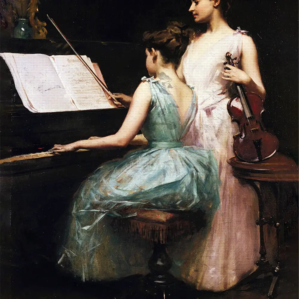 The Sonata by Irving Ramsay Wiles - Final Mockup Example
