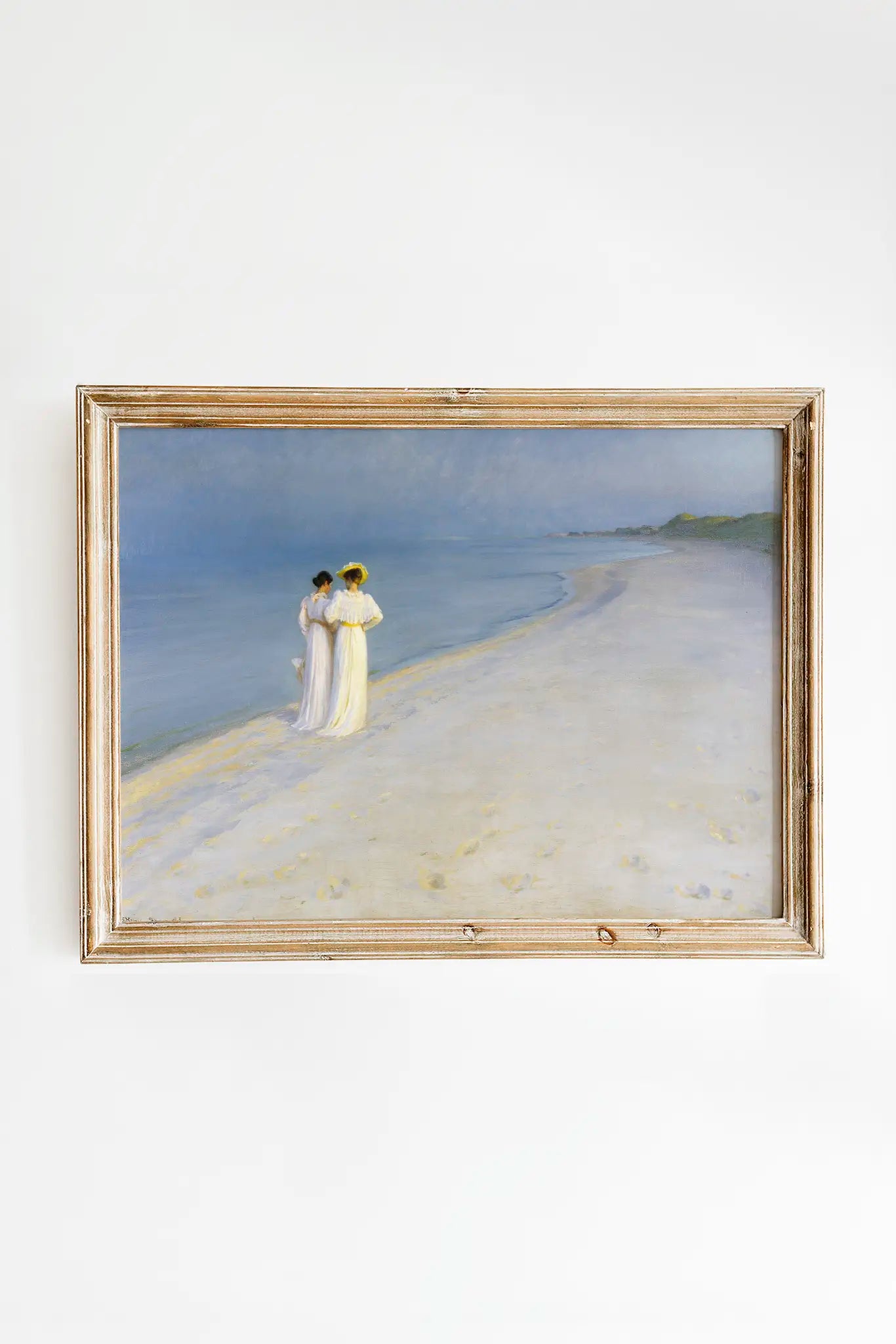 P S Kroyer - Summer evening on Skagen Beach #55 a beautiful seascape painting reproduction printed by GalleryInk.Art