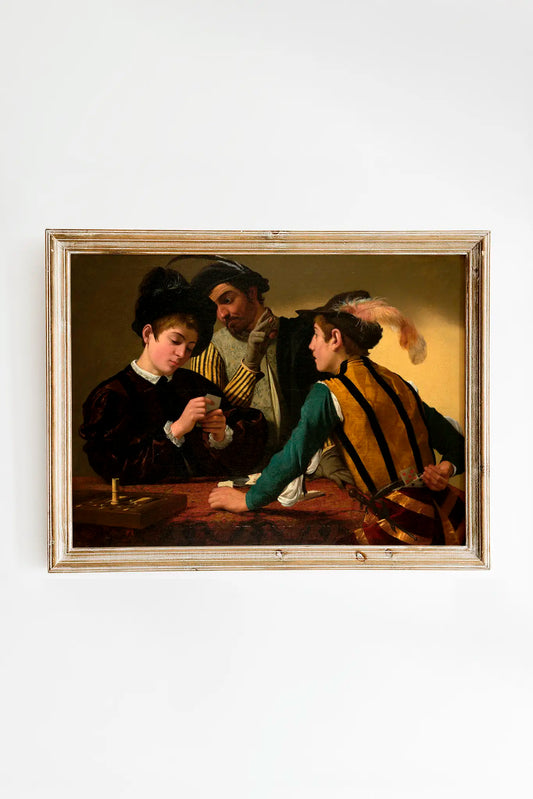 Caravaggio - The Cardsharps #37 a beautiful painting reproduction by GalleryInk.Art