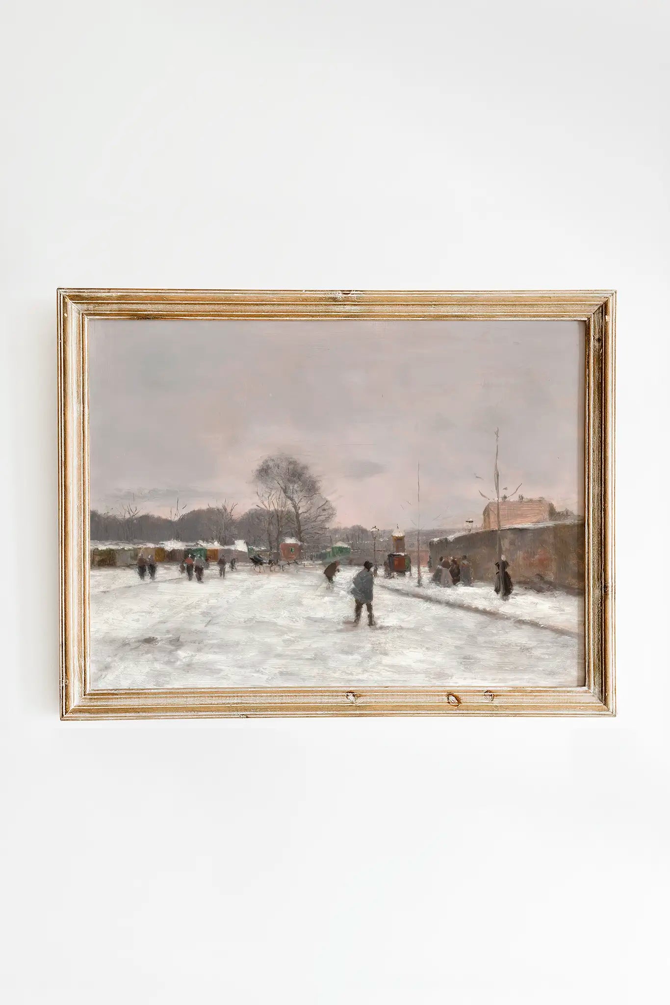 Luigi Loir - La Première neige d'hiver #18 a beautiful winter painting reproduction printed by GalleryInk.Art