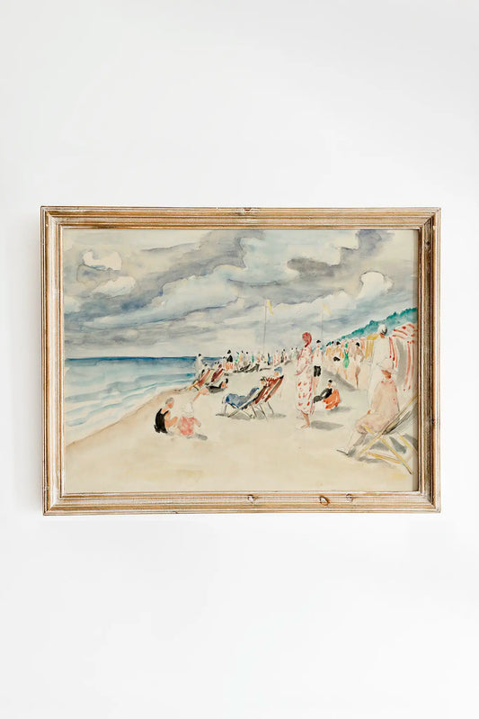 Henri Lebasque - La plage de Deauville #1 a beautiful seascape painting reproduction printed by GalleryInk.Art