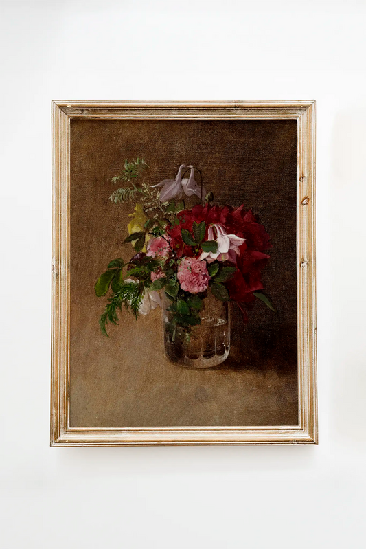 Albert Edelfelt - Flowers in a Glass #79 a beautiful painting reproduction printed by GalleryInk.Art, a store providing still life wall art prints