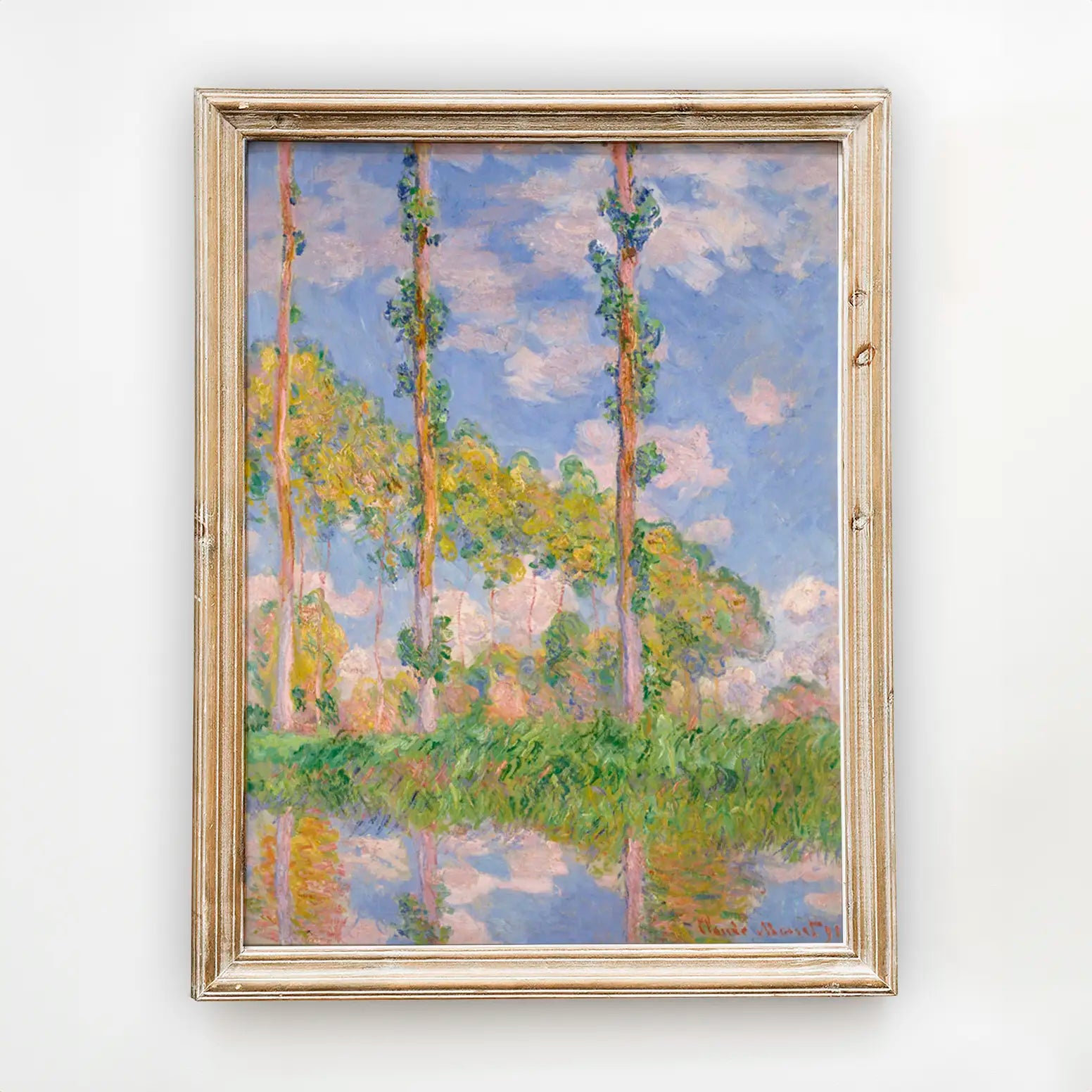 Claude Monet - Poplars in the Sun #38 a beautiful painting reproduction by GalleryInk.Art