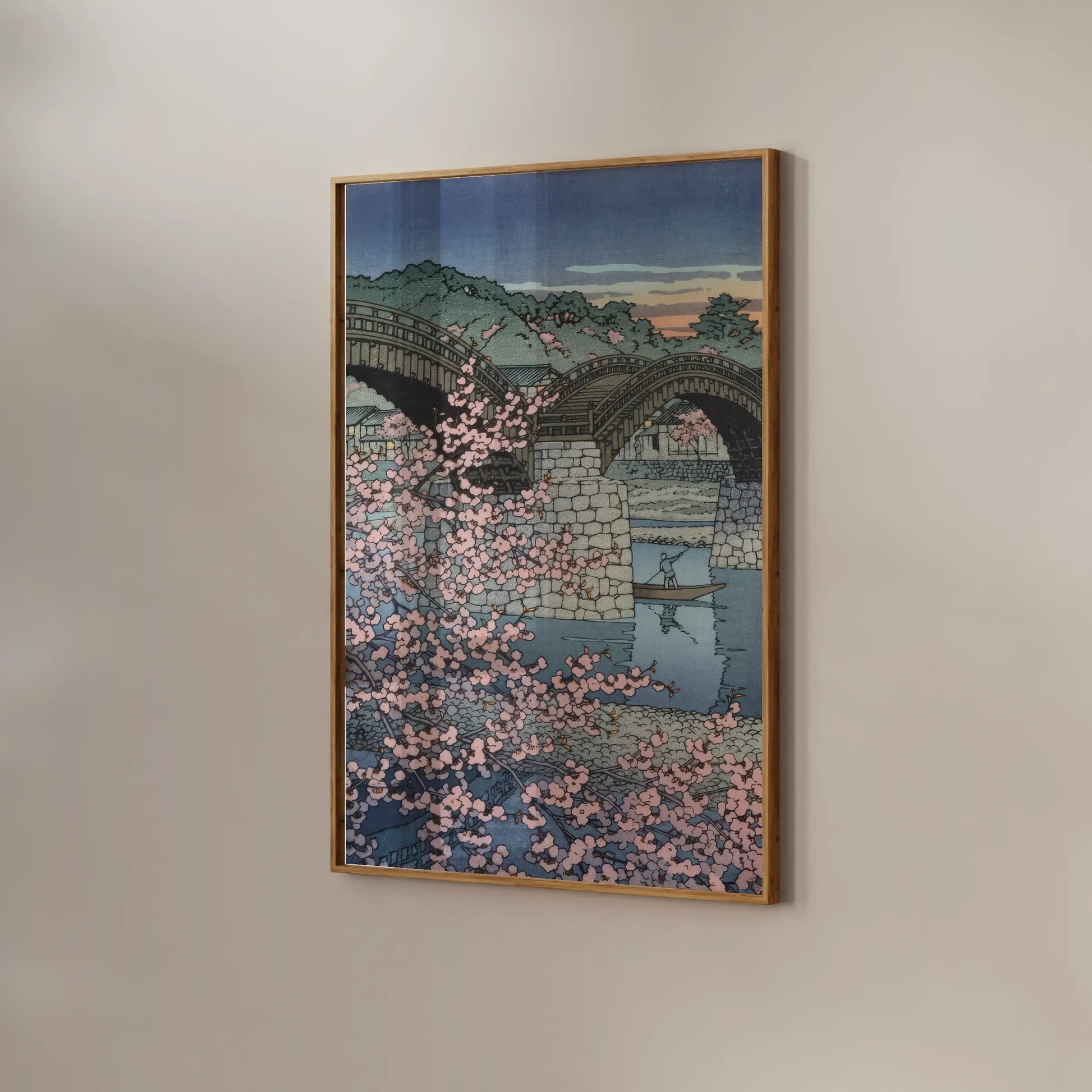 Hasui Kawase - Spring Evening at Kintai Bridge #195 a beautiful painting reproduction by GalleryInk.Art